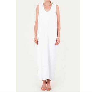 Suzanne rae modern simple long white cocoon dress